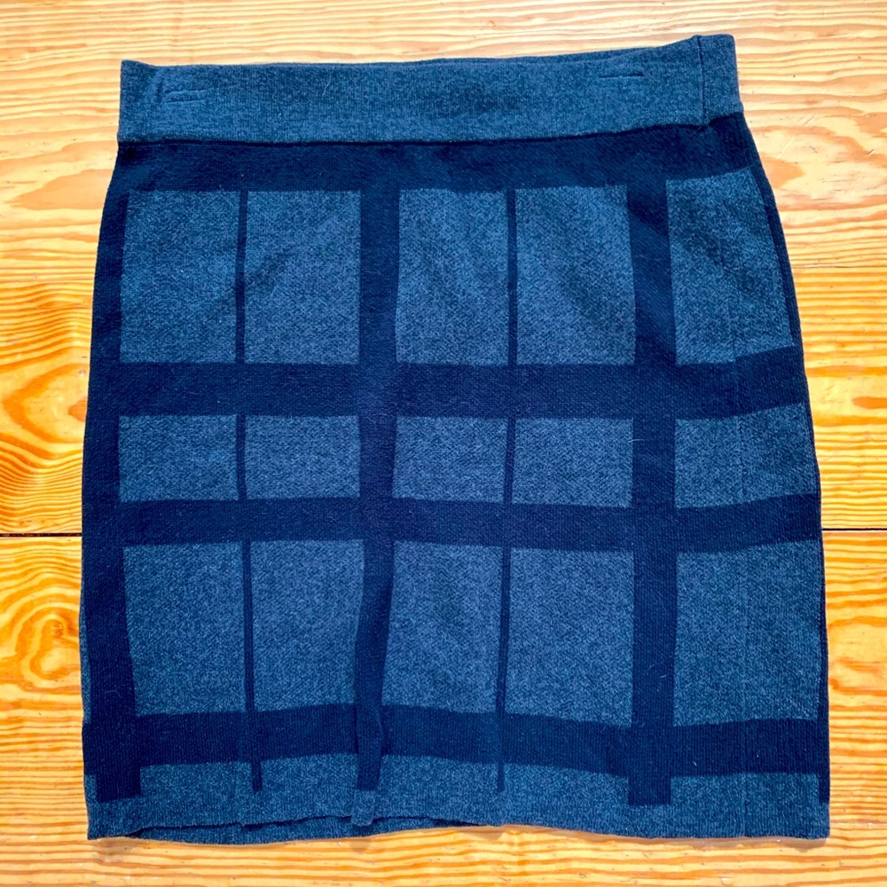 Loft cotton grey abs black skirt